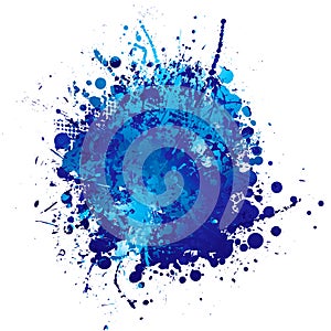 Blue ink splat