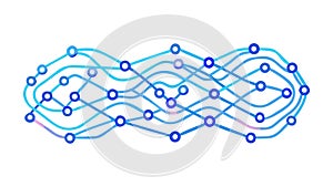Blue Interconnected Lines Network for Technology and Data Flow, vector design Generative AI