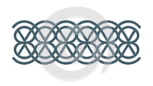 Blue Interlocking Chain Link Pattern Border, vector design Generative AI