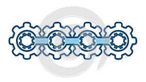 Blue Interlocking Gears Pattern Industrial Tech Graphic vector design Generative AI