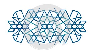 Blue Interlocking Geometric Horizontal Pattern, vector design Generative AI