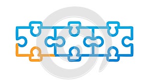 Blue Interlocking Puzzle Pieces Vector, vector design Generative AI