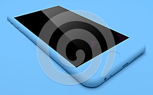 Blue IPhone On Blue Background