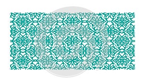 Blue Islamic Geometric Tile Pattern, vector design Generative AI