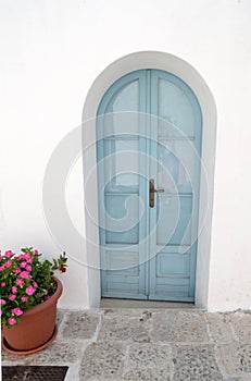 Blue Italian front door in Alberobello - Italy