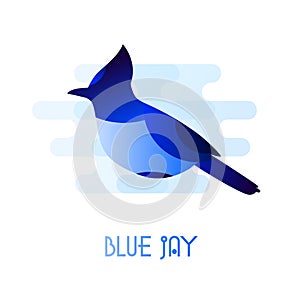 Blue Jay icon in flat style. Vector