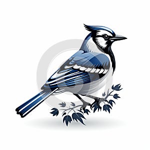 High-quality Blue Jay Logo Vector Illustration In Justin Gaffrey Style photo