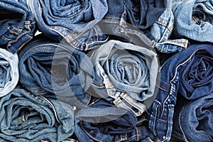 Blue jean background .Blue denim jeans texture