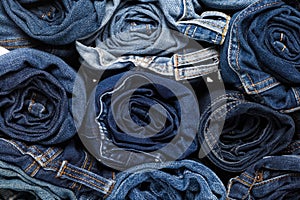 Blue jean background .Blue denim jeans texture