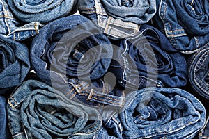 Blue jean background .Blue denim jeans texture