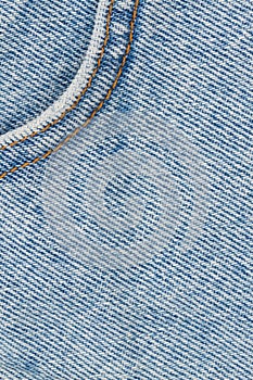 Blue jeans denim material with stiches background