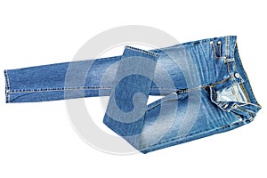 blue jeans denim pants composition modern women\'s and men\'s fashion pants texture isolated on white background