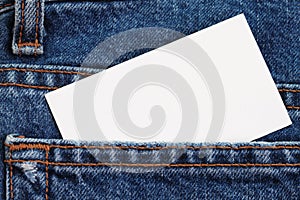 Blue jeans detail with blank badge