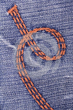 Blue jeans with embroidery