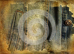 Blue jeans grunge background