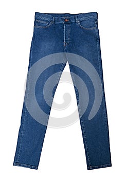 Blue jeans isolated on white photo