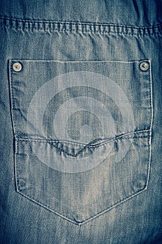 Blue jeans pants pocket.