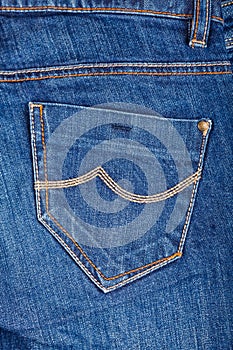 Blue jeans pocket