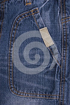 Blue jeans pocket