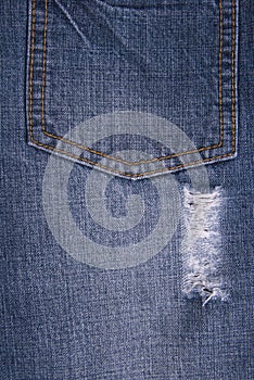 Blue jeans pocket