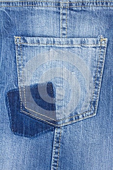 Blue jeans pocket