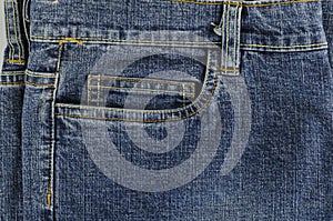Blue jeans pocket