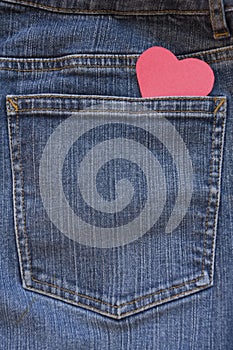 Blue Jeans Pocket with Heart