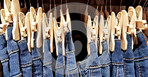blue jeans for sale in a retail store