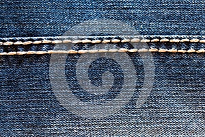 Blue jeans with seam background