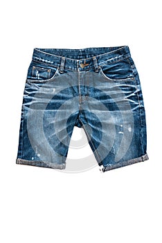 Blue jeans short trouser isolated