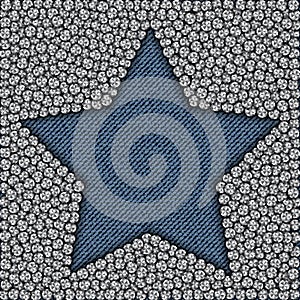 Blue jeans star with spangles