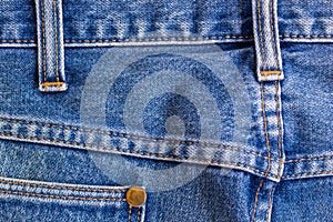 Blue jeans texture and background, close-up denim jeans