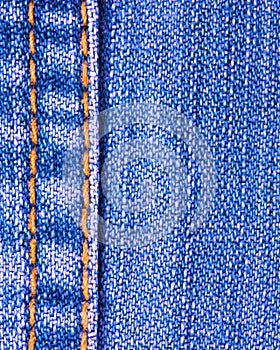 Blue jeans texture with stitch
