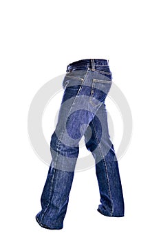 Blue Jeans trousers on white background