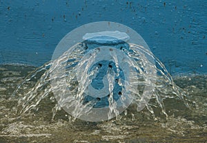 Blue Jet nozzle fountain close-up