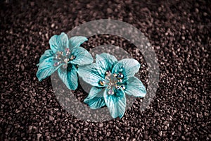 Blue jewellery flowers