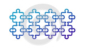 Blue Jigsaw Puzzle Pattern Texture, vector design Generative AI