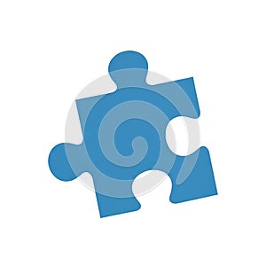 Blue jigsaw puzzle piece with transparent background