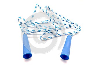 Blue jump rope for sports.