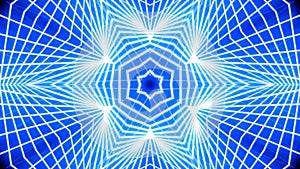 Blue kaleidoscope sequence patterns.Abstract multicolored motion graphics background. For yoga, clubs, shows, mandala