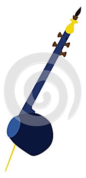 Blue kamancha, illustration, vector