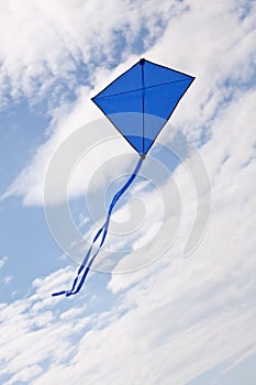 Blue kite flying