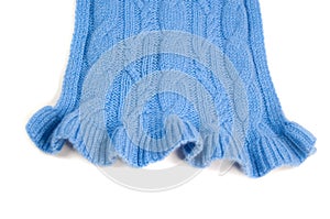 Blue knit cashmere scarf photo