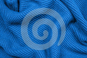 Blue knitted fabric texture for your background.