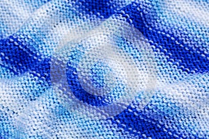 Blue knitted texture
