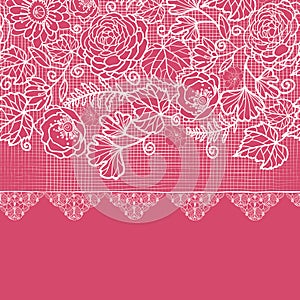 Blue lace flowers horizontal seamless pattern