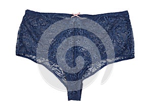 Blue lace panties. Isolate on white