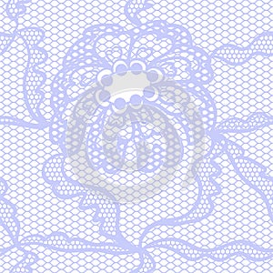 Blue lace vector fabric seamless pattern