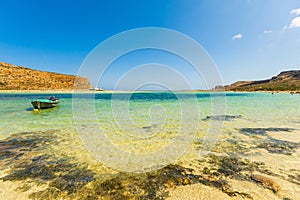 Blue lagoon in Ballos, Crete, Greece