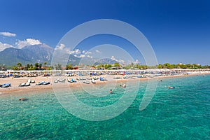 Blue lagoon of the beach on Turkish Riviera near Tekirova